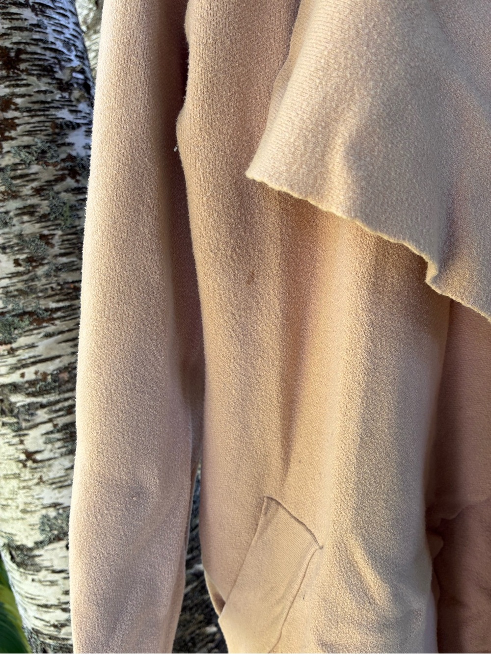Open-Front Ruffle Cardigan Sweater - Beige - Picture 3 of 4